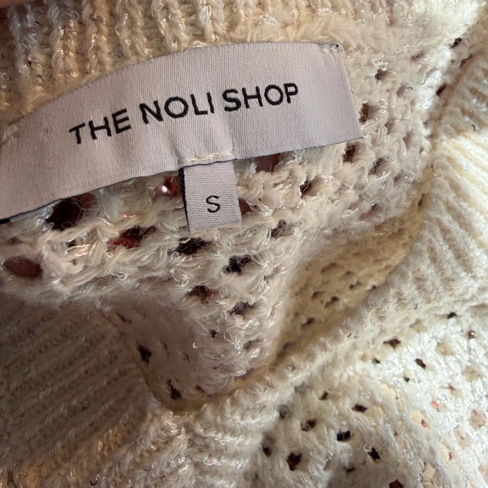 Noli ADDISON SEQUIN CROCHET TOP - PEARL size‎  small - Picture 6 of 7